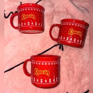 Kahlúa 16 oz Red Holiday Mugs Set of 3